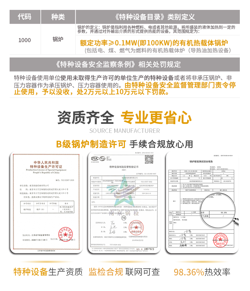 240KW電加熱導(dǎo)熱油爐資質(zhì)